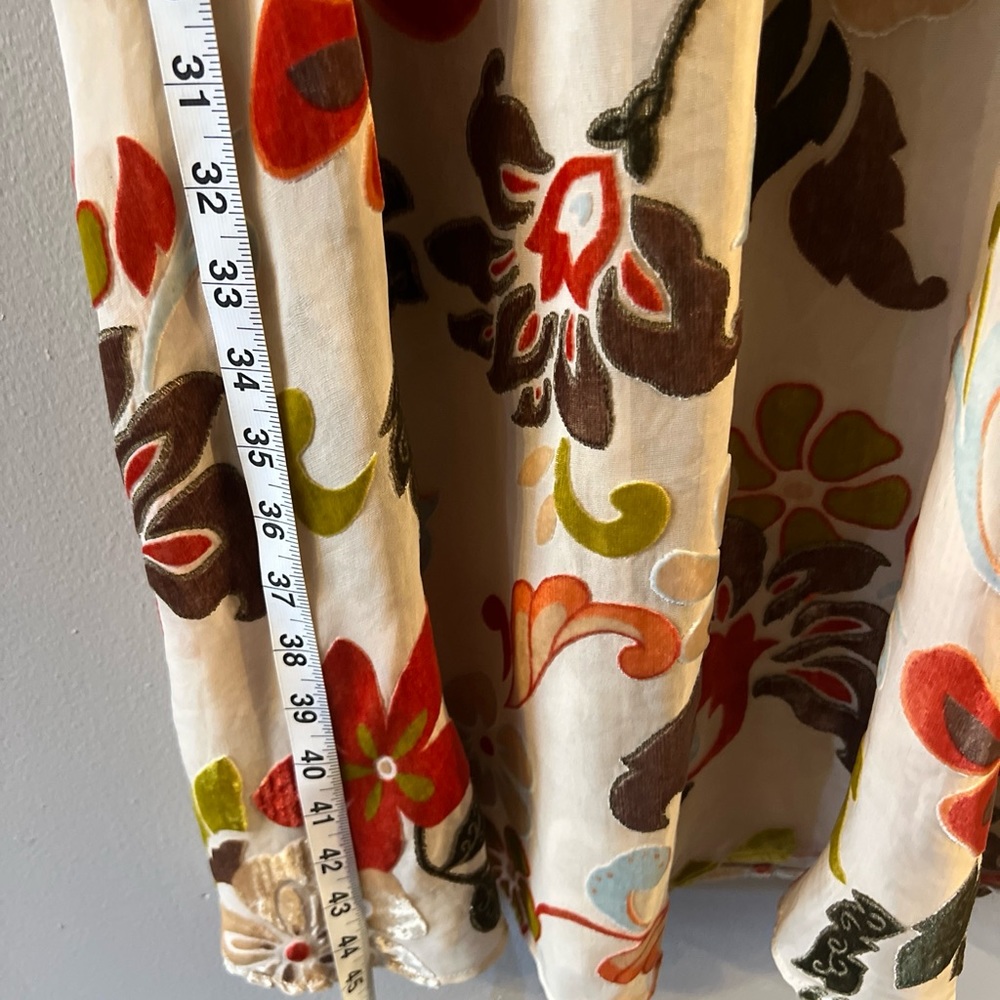Bb Dress100% Silk wavy sleeves and sheer floral embroidery Sz M Multicolor F - Picture 14 of 15